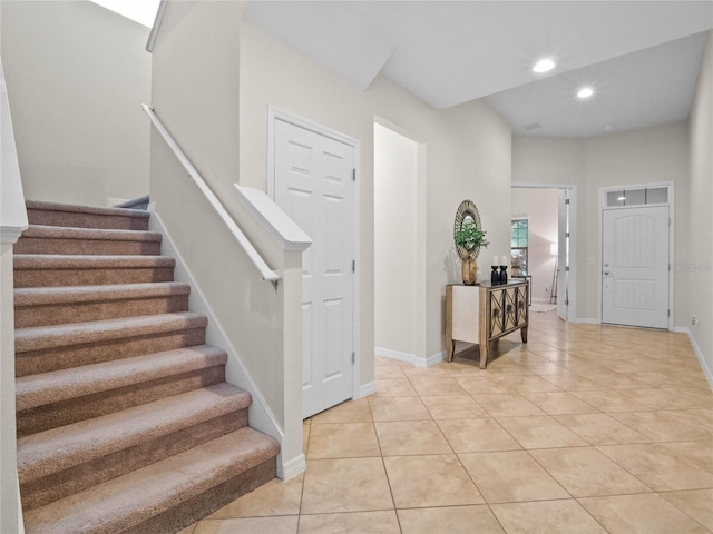 view of tiled entrance foyer