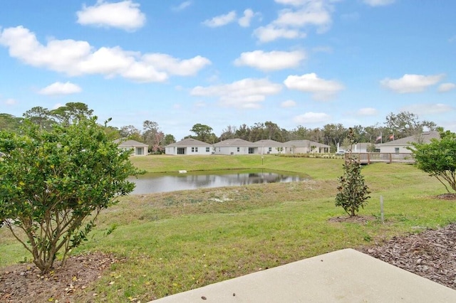 view of water feature with a residential view