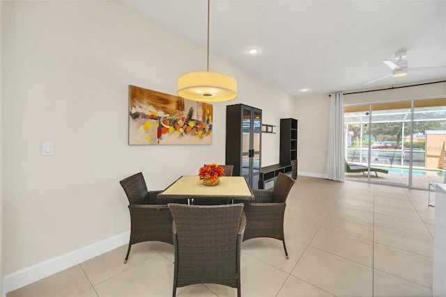 view of tiled dining area