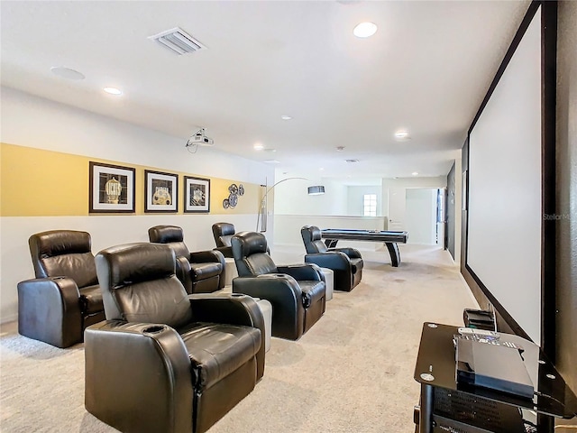 view of carpeted cinema room