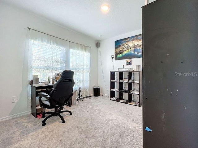 office area with carpet flooring