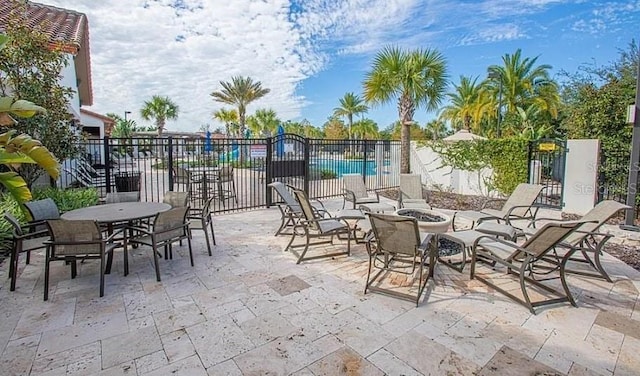 view of patio / terrace with a community pool