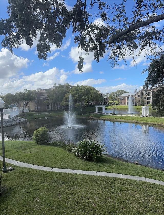 view of water feature