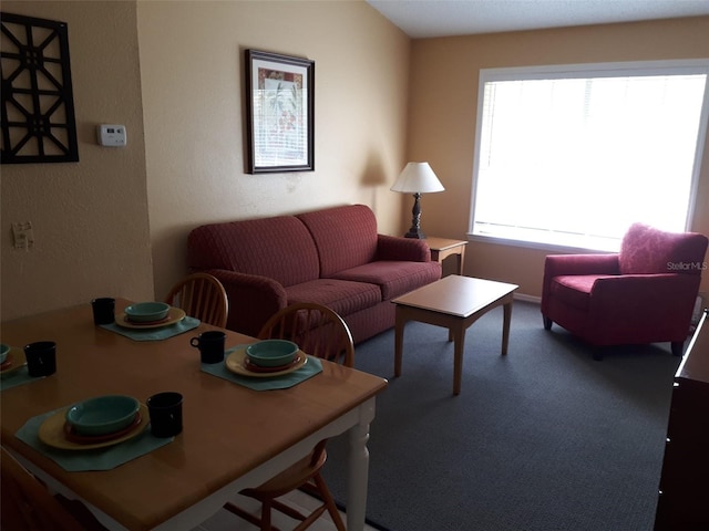 living room featuring carpet flooring