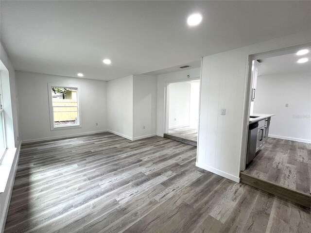 unfurnished room featuring light wood-type flooring