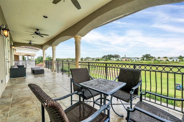 view of patio / terrace with ceiling fan