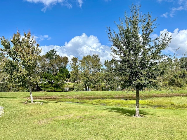 view of yard featuring a water view