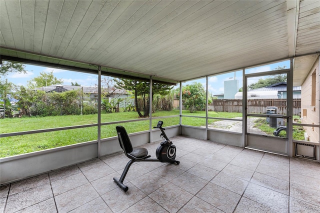 view of unfurnished sunroom