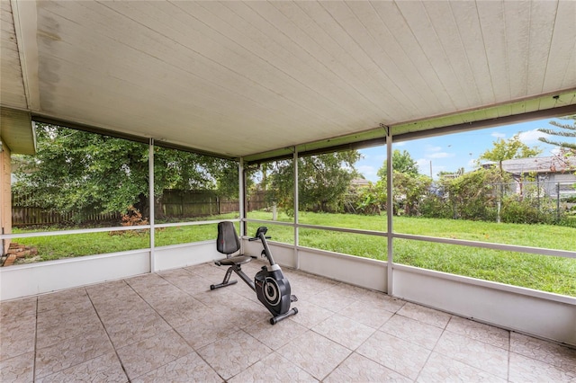 view of unfurnished sunroom