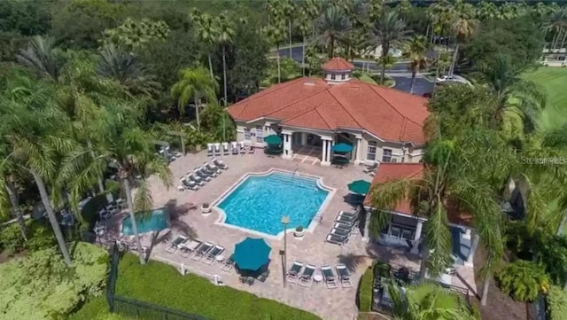 view of pool with a patio area