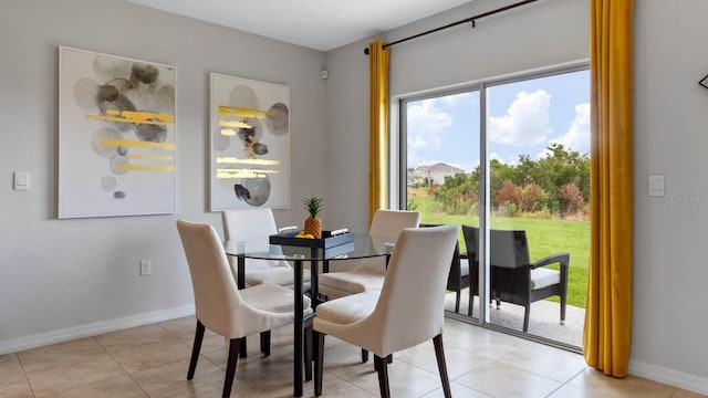 view of tiled dining area