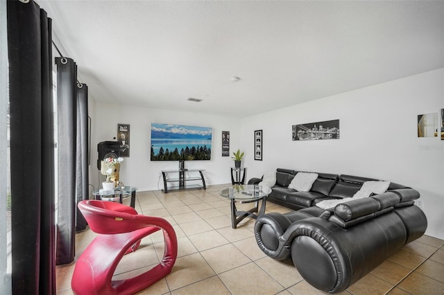 view of tiled living room