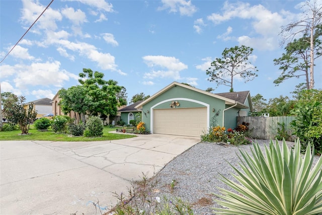 ranch-style home with a garage