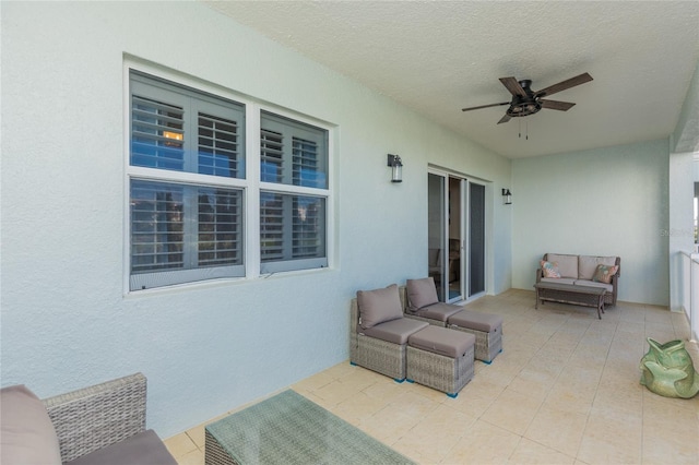 view of patio with ceiling fan