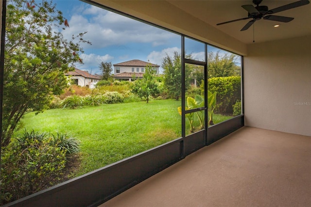 3951 Carrick Bend Dr, Kissimmee, FL 34746 - unfurnished sunroom with ceiling fan