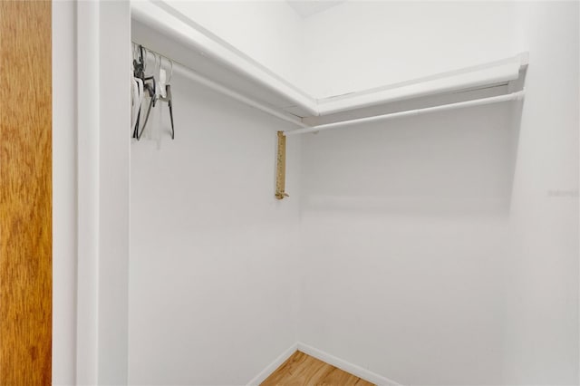 walk in closet featuring hardwood / wood-style flooring