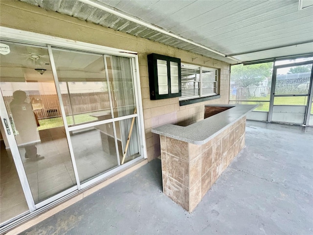 view of unfurnished sunroom