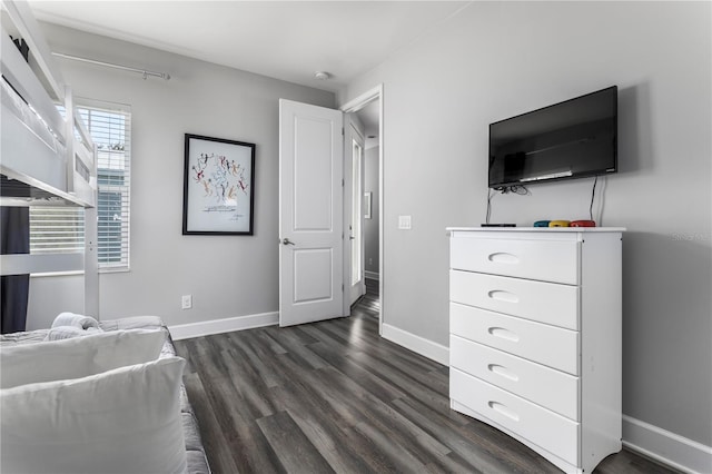 interior space with dark hardwood / wood-style flooring