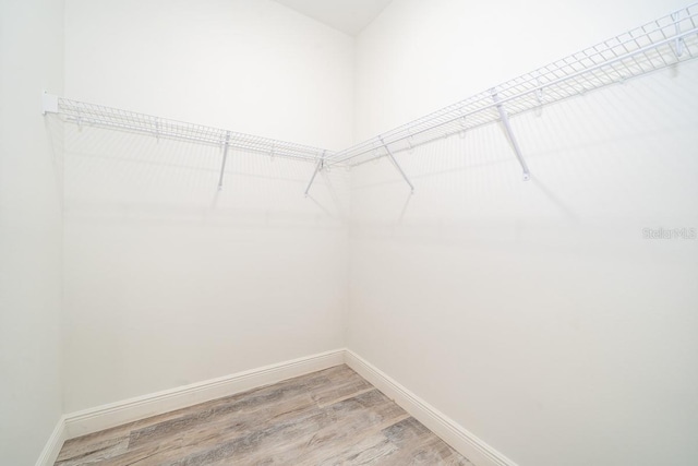 spacious closet featuring hardwood / wood-style floors