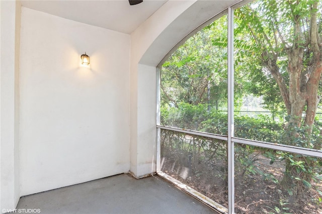 view of unfurnished sunroom