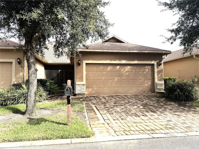 ranch-style house with a garage