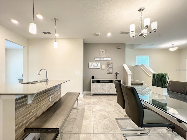 13041 Inkwell Aly, Winter Garden, FL 34787 - office space with an inviting chandelier, visible vents, a sink, and recessed lighting