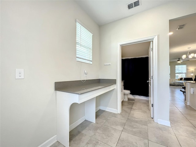 13041 Inkwell Aly, Winter Garden, FL 34787 - bathroom with toilet, tile patterned flooring, visible vents, and baseboards