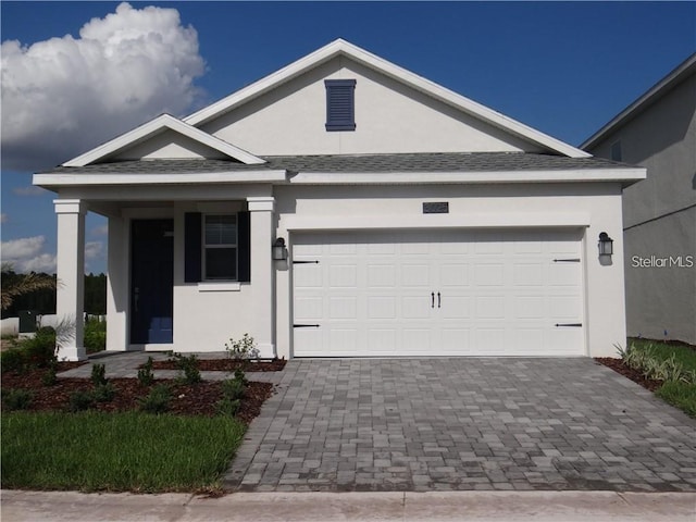 view of front of house with a garage