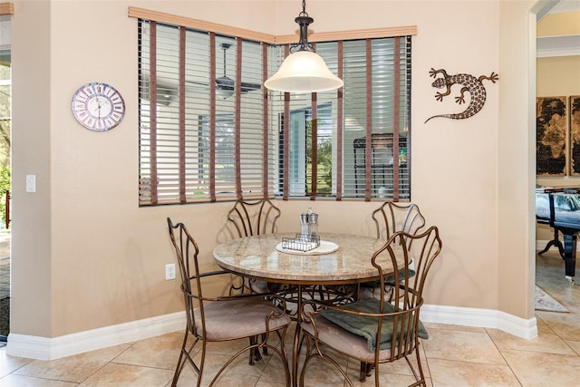 view of tiled dining area