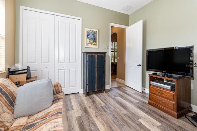 interior space with light wood-type flooring