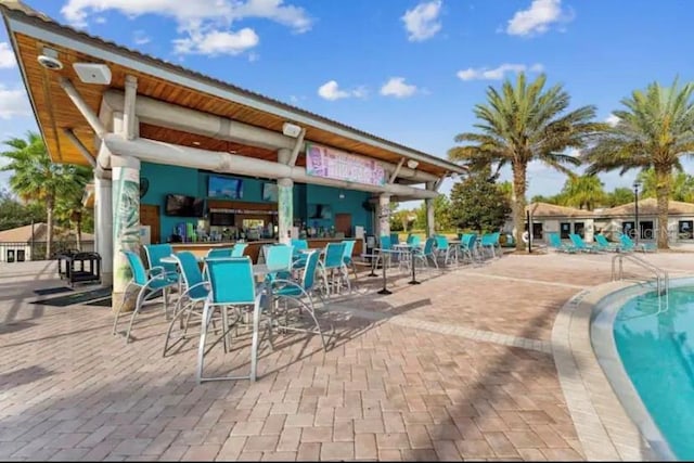 view of pool featuring a patio area