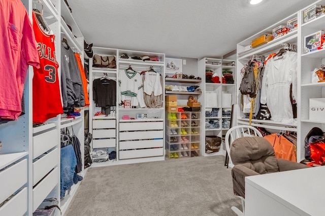 spacious closet featuring carpet