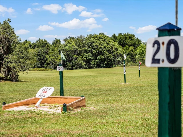 view of property's community featuring a yard