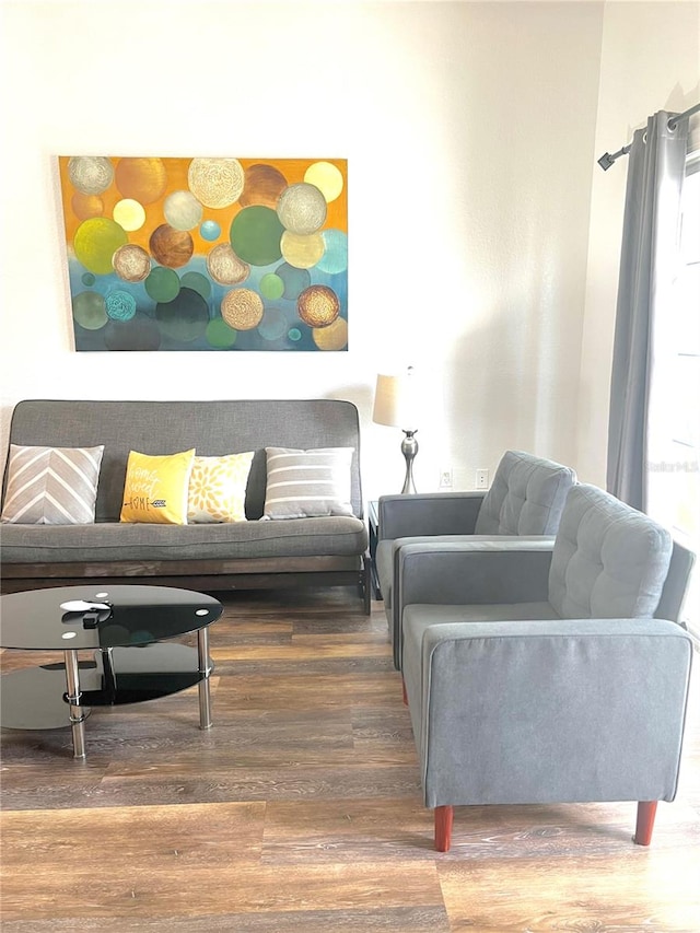 living room featuring wood-type flooring