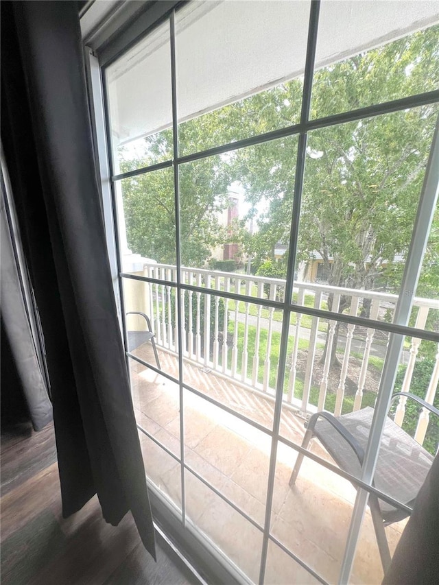 interior space featuring hardwood / wood-style flooring and plenty of natural light