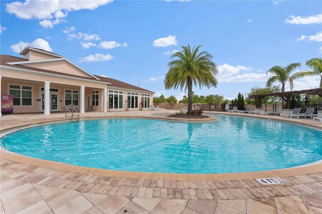 view of pool with a patio area