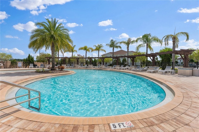 view of pool with a patio