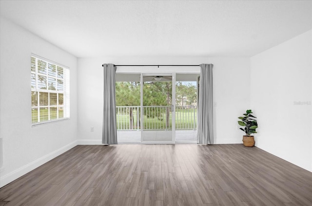 unfurnished room featuring wood-type flooring