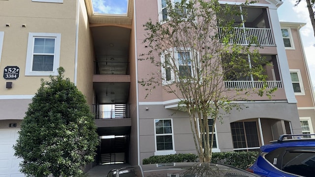 view of property featuring a garage