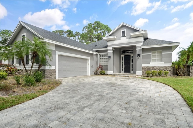 view of front of house with a garage