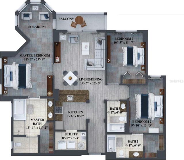 14501 Grove Resort Ave Unit 1507, Winter Garden, FL 34787 - view of floor plan / room layout