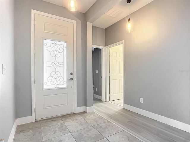 foyer featuring light hardwood / wood-style floors