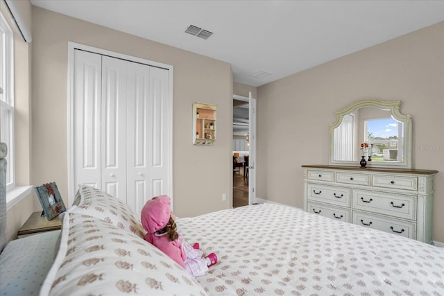 bedroom featuring a closet