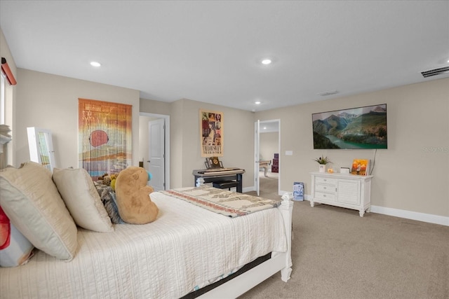 bedroom featuring carpet flooring