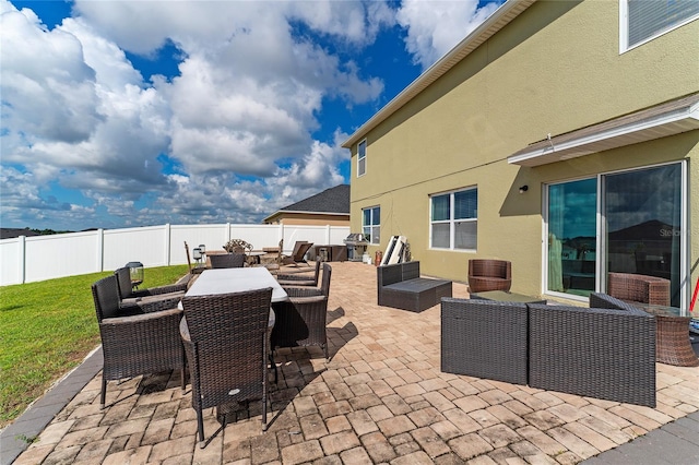 view of patio / terrace featuring outdoor lounge area