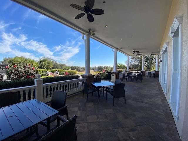 view of patio / terrace with ceiling fan