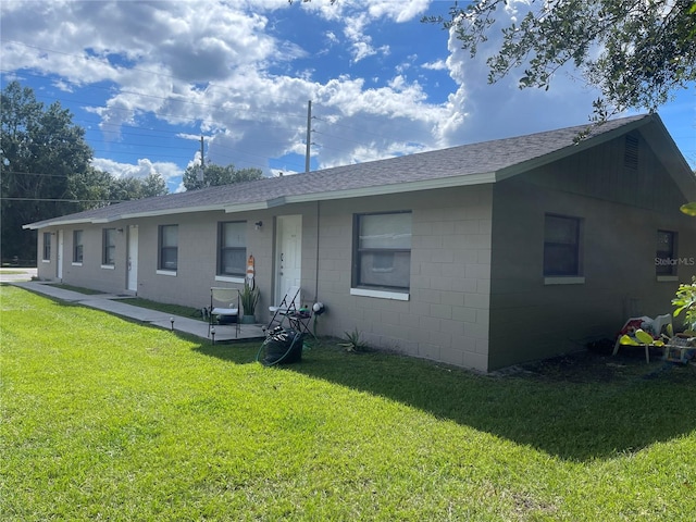 rear view of house with a lawn