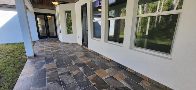 view of patio / terrace with a ceiling fan