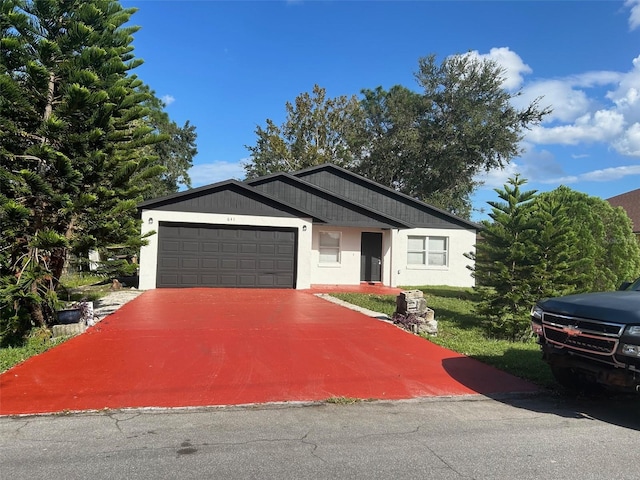 view of front of house with a garage