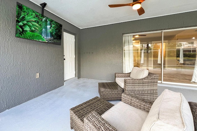 view of patio with ceiling fan